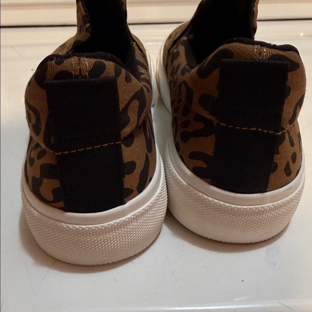 Jenn Ardor Leopard-Print Slip On Sneakers in Brown and Black - Picture 4 of 6